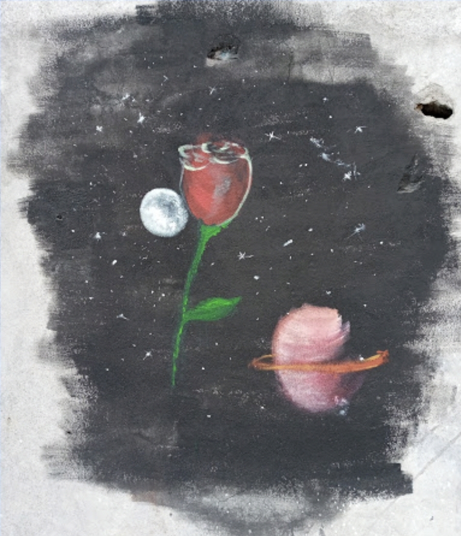 장미와 우주 벽화