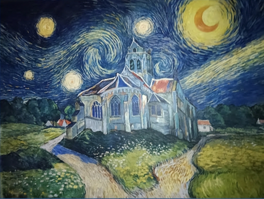 밤하늘과 집 그림