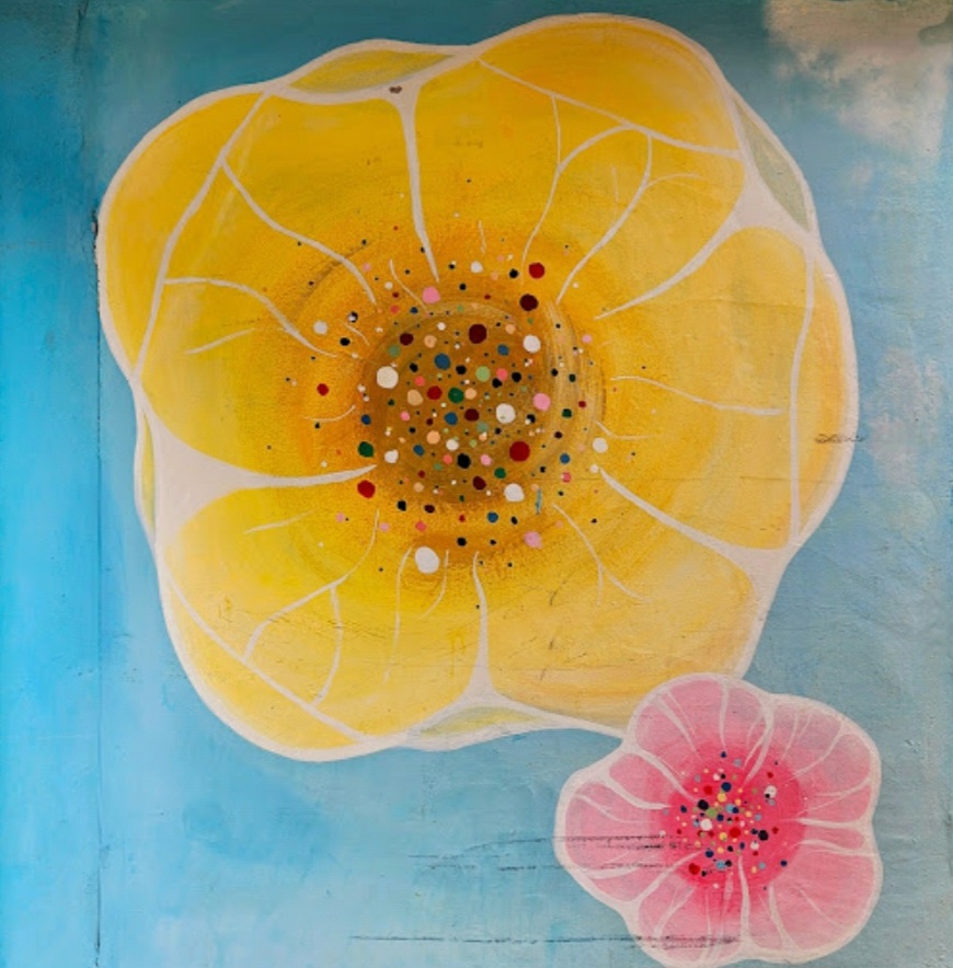 꽃이 그려진 벽화