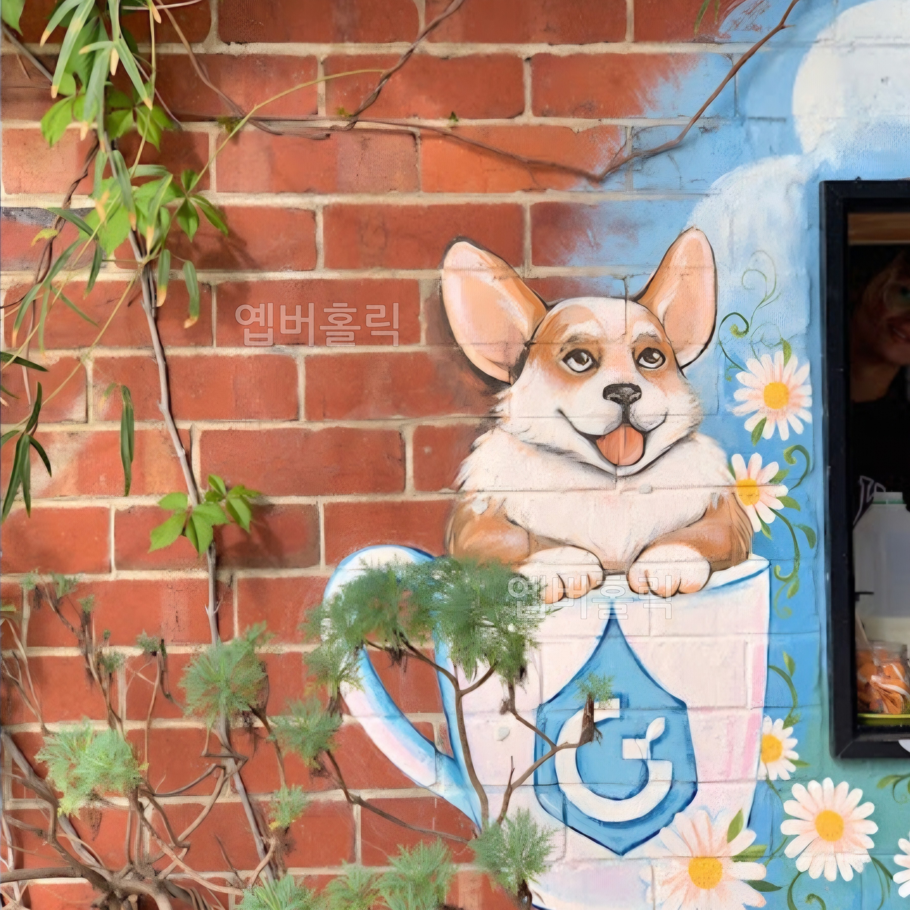 Pup in a Cup mural