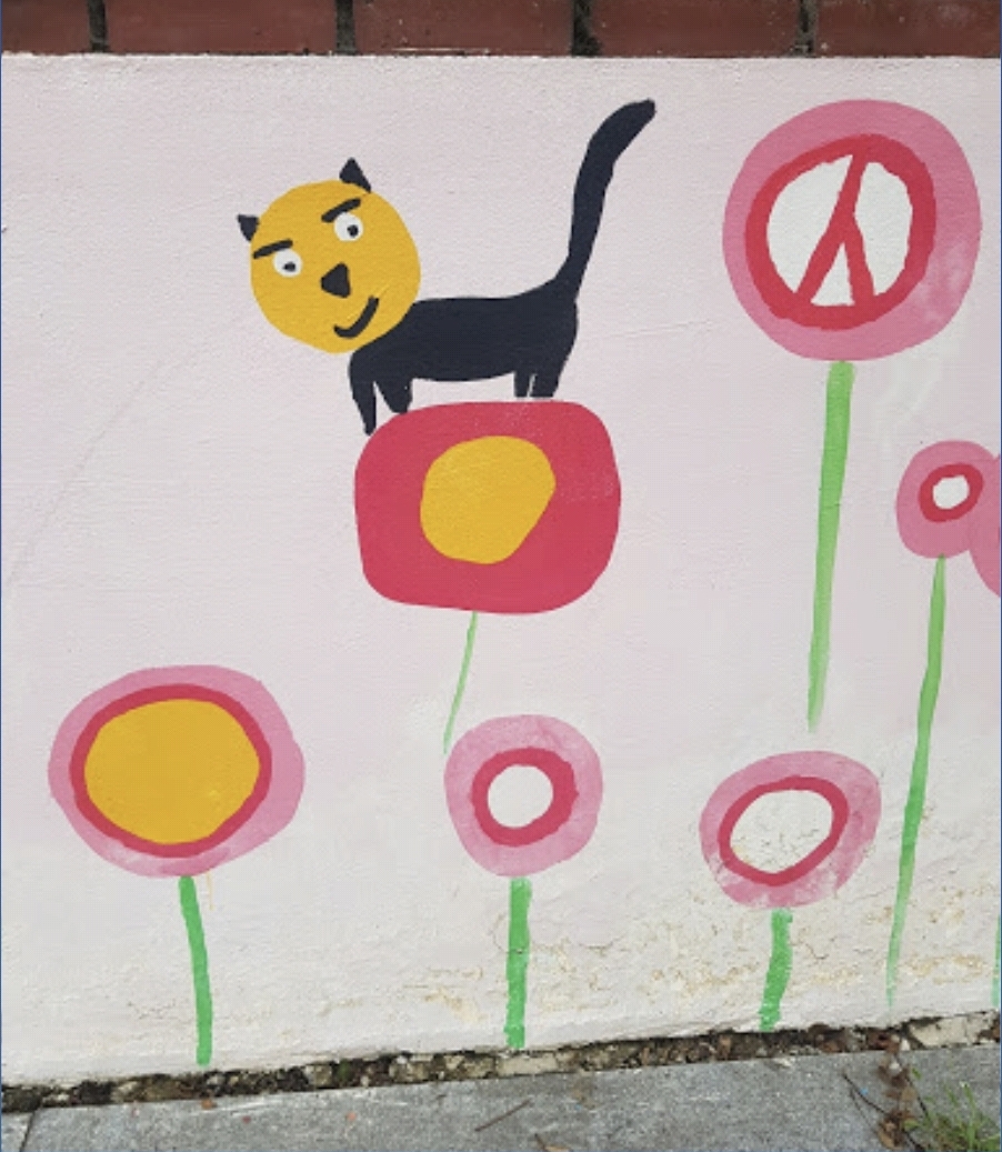 고양이와 꽃